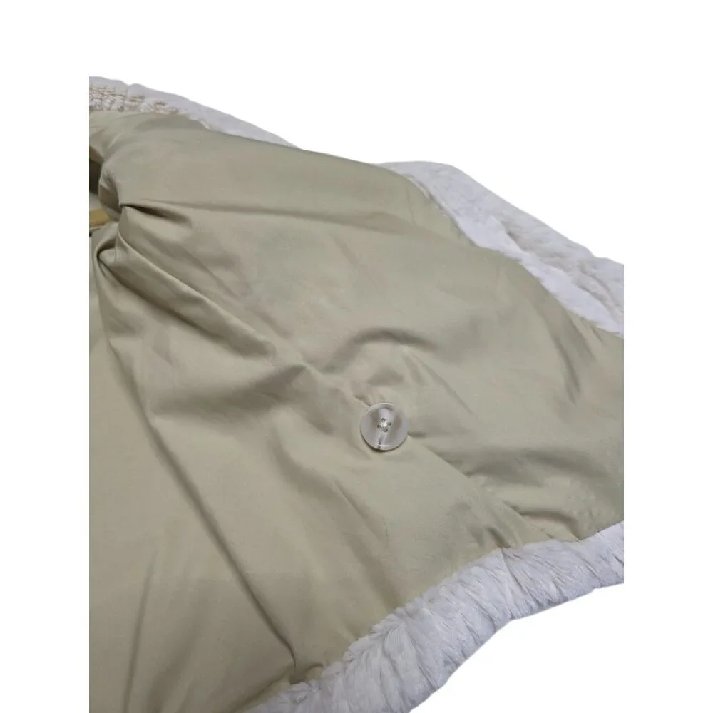 Patagonia Cream Faux Fur Womens Jacket Size‎ S Lined Soft Texture Button Closure